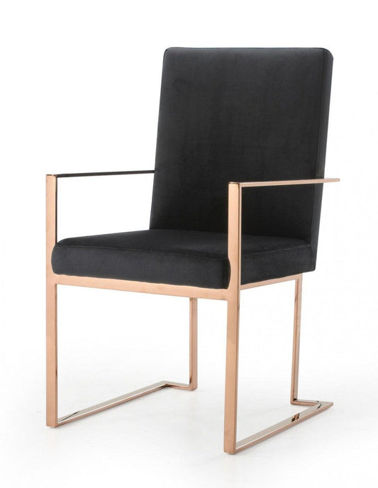 Black Rosegold Velvet Dining Chair - AFS