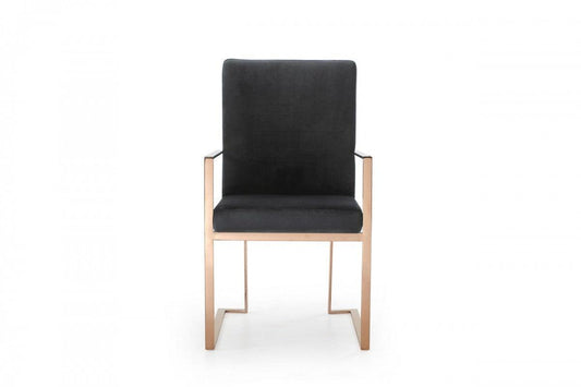 Black Rosegold Velvet Dining Chair - AFS