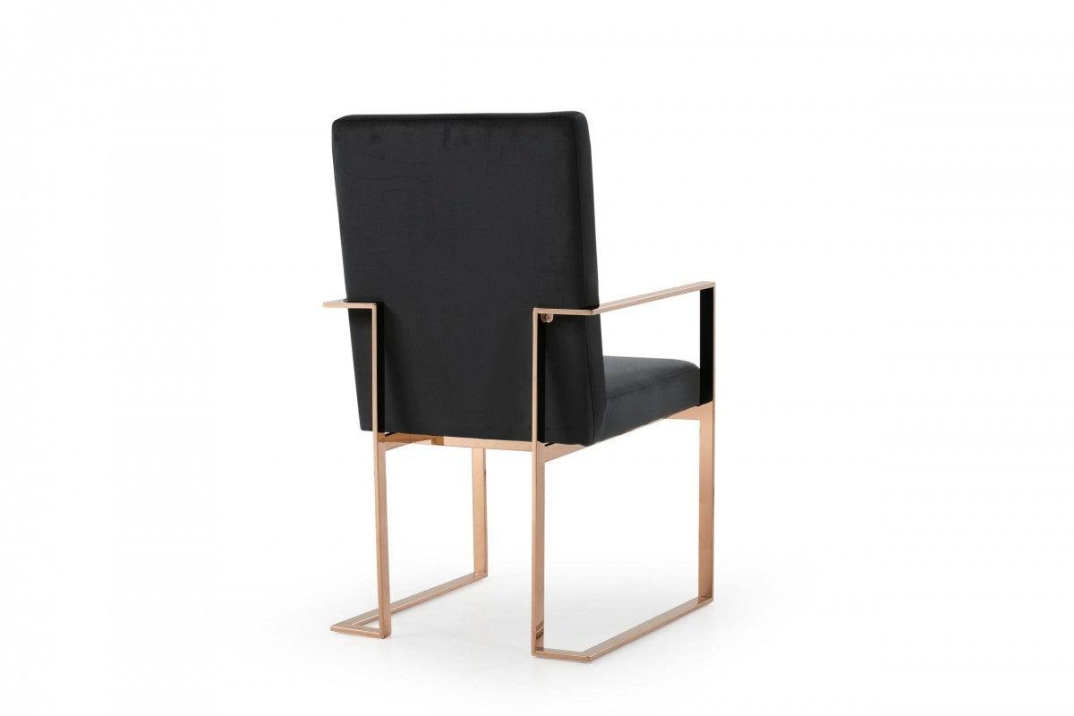 Black Rosegold Velvet Dining Chair - AFS