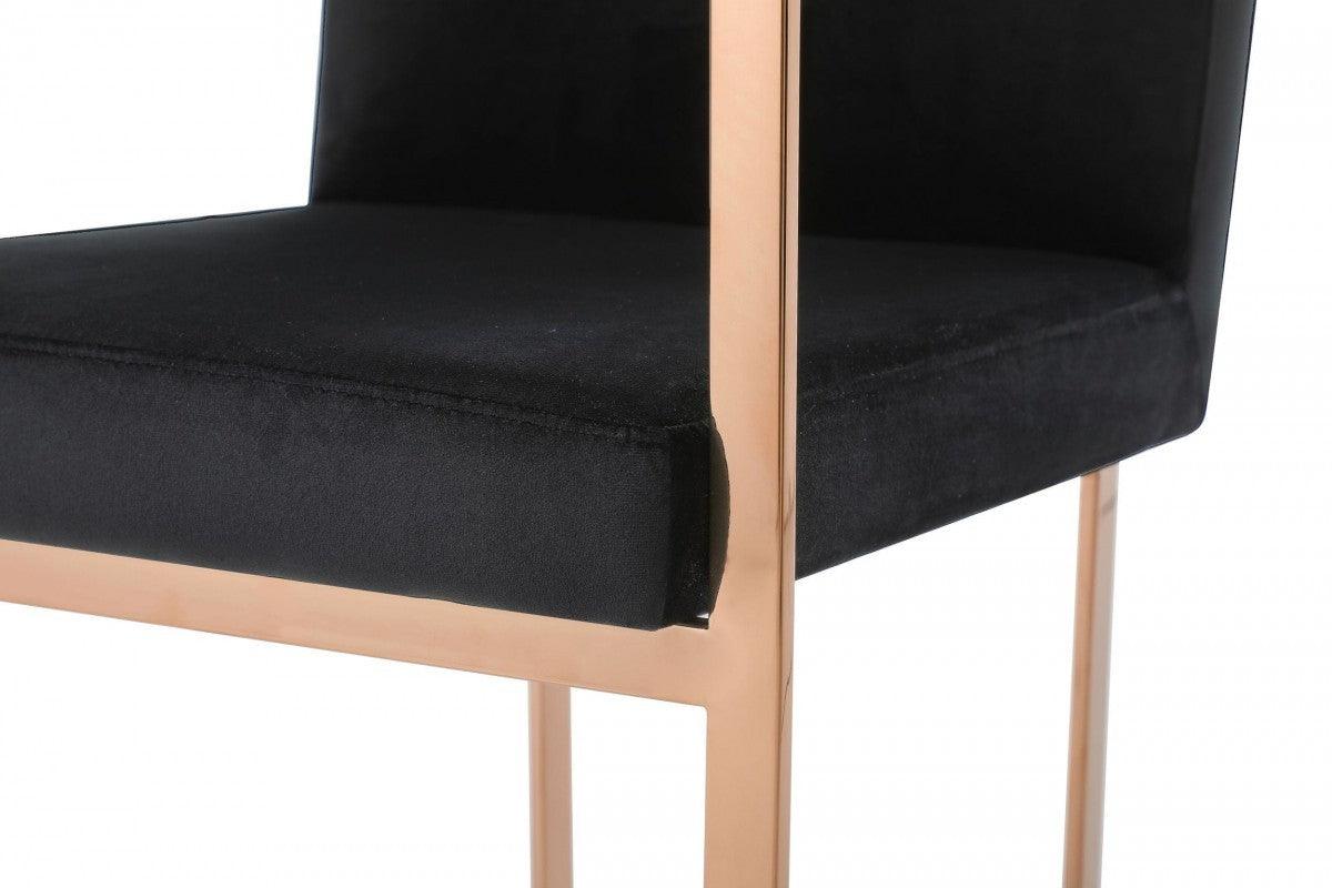 Black Rosegold Velvet Dining Chair - AFS