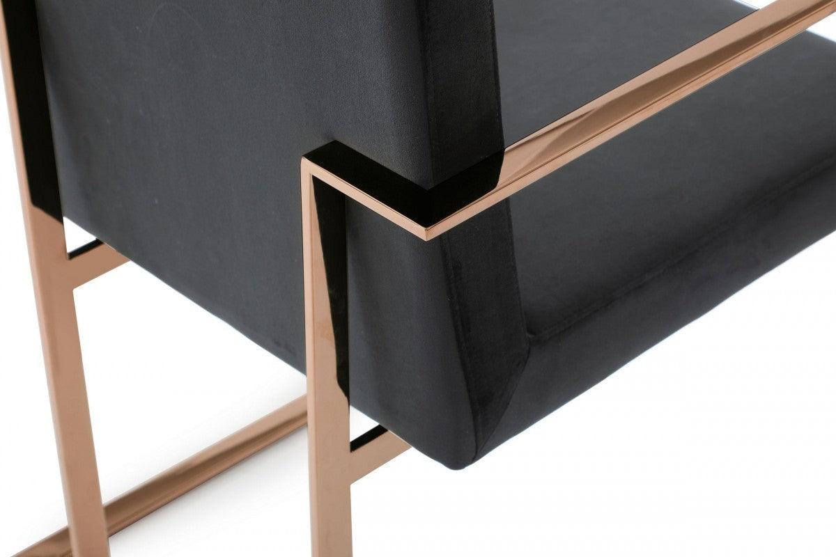 Black Rosegold Velvet Dining Chair - AFS