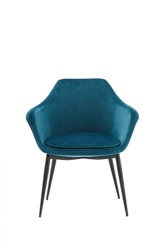 Teal and Black Velvet Dining or Side Chair - AFS