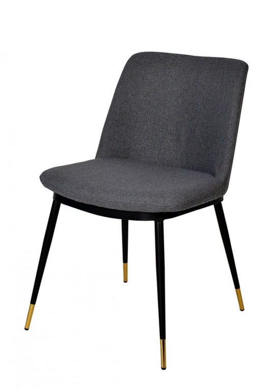 Set of Two Gray Black Dining Chairs - AFS