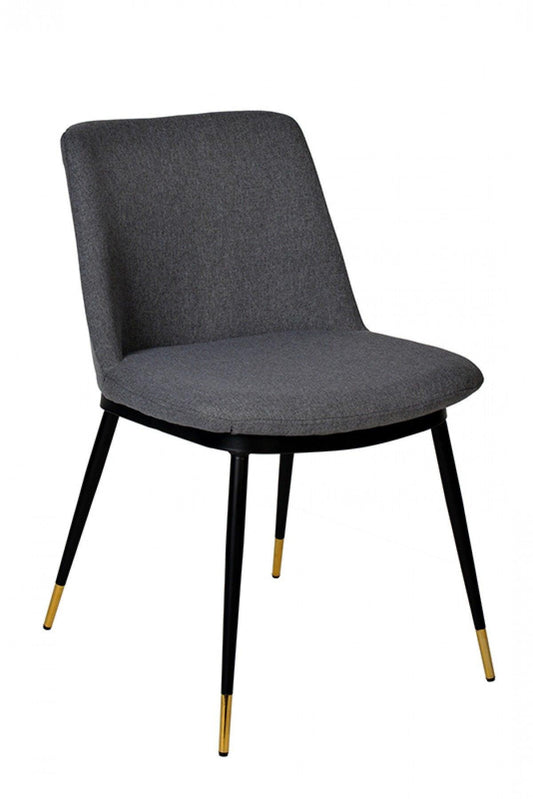 Set of Two Gray Black Dining Chairs - AFS