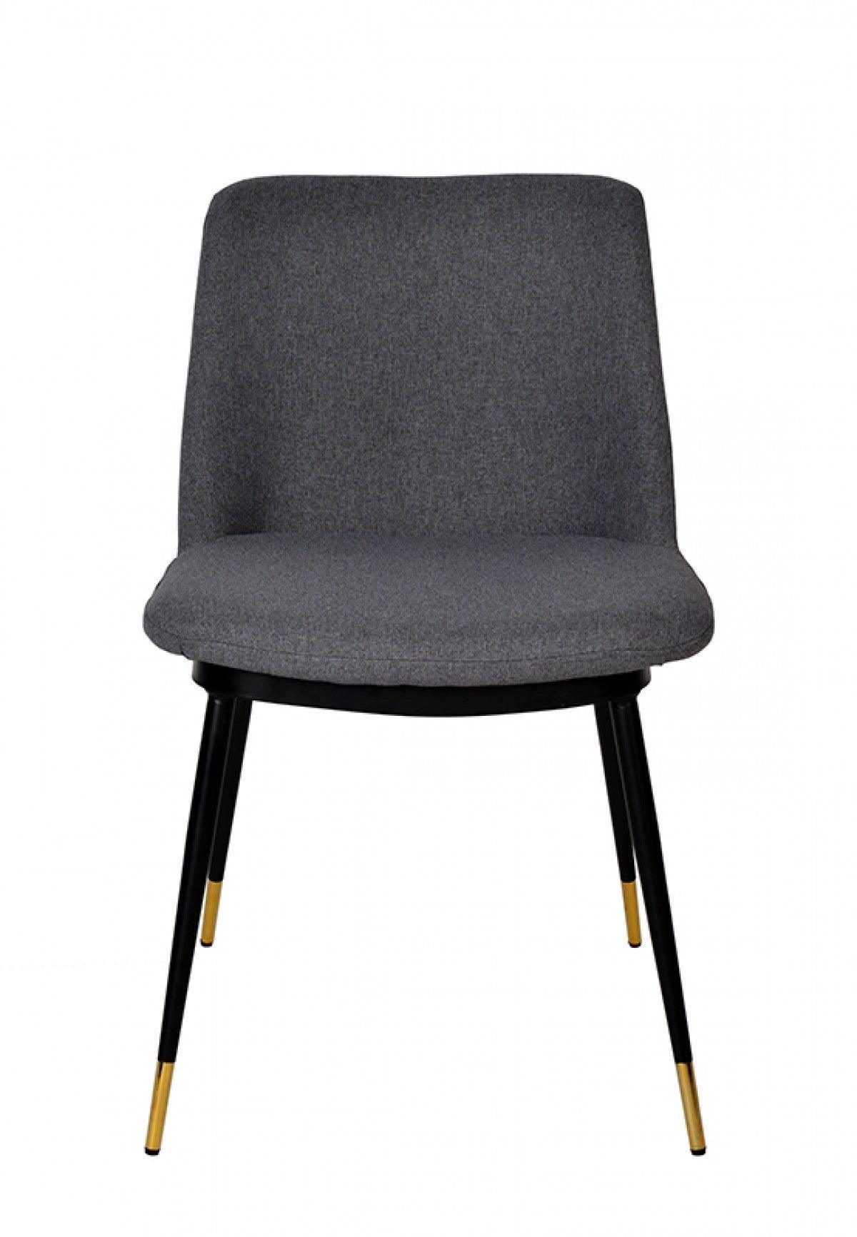 Set of Two Gray Black Dining Chairs - AFS