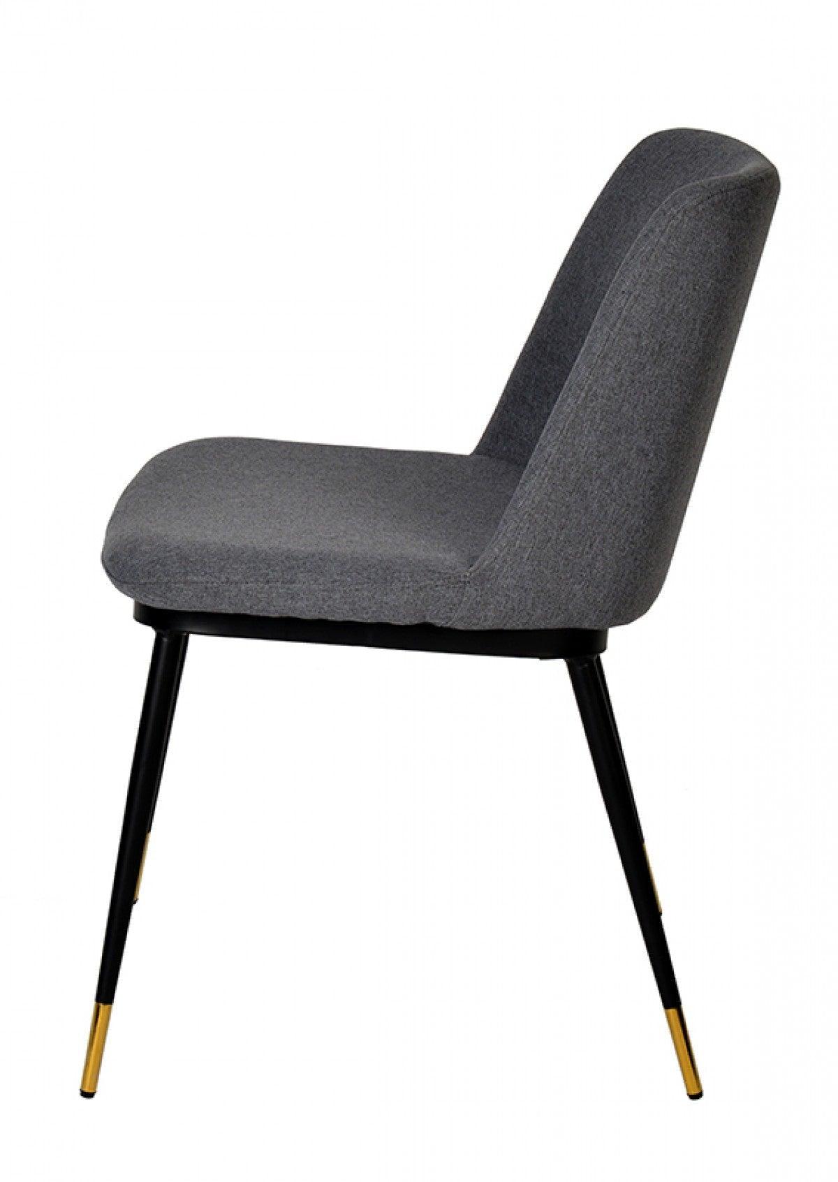 Set of Two Gray Black Dining Chairs - AFS