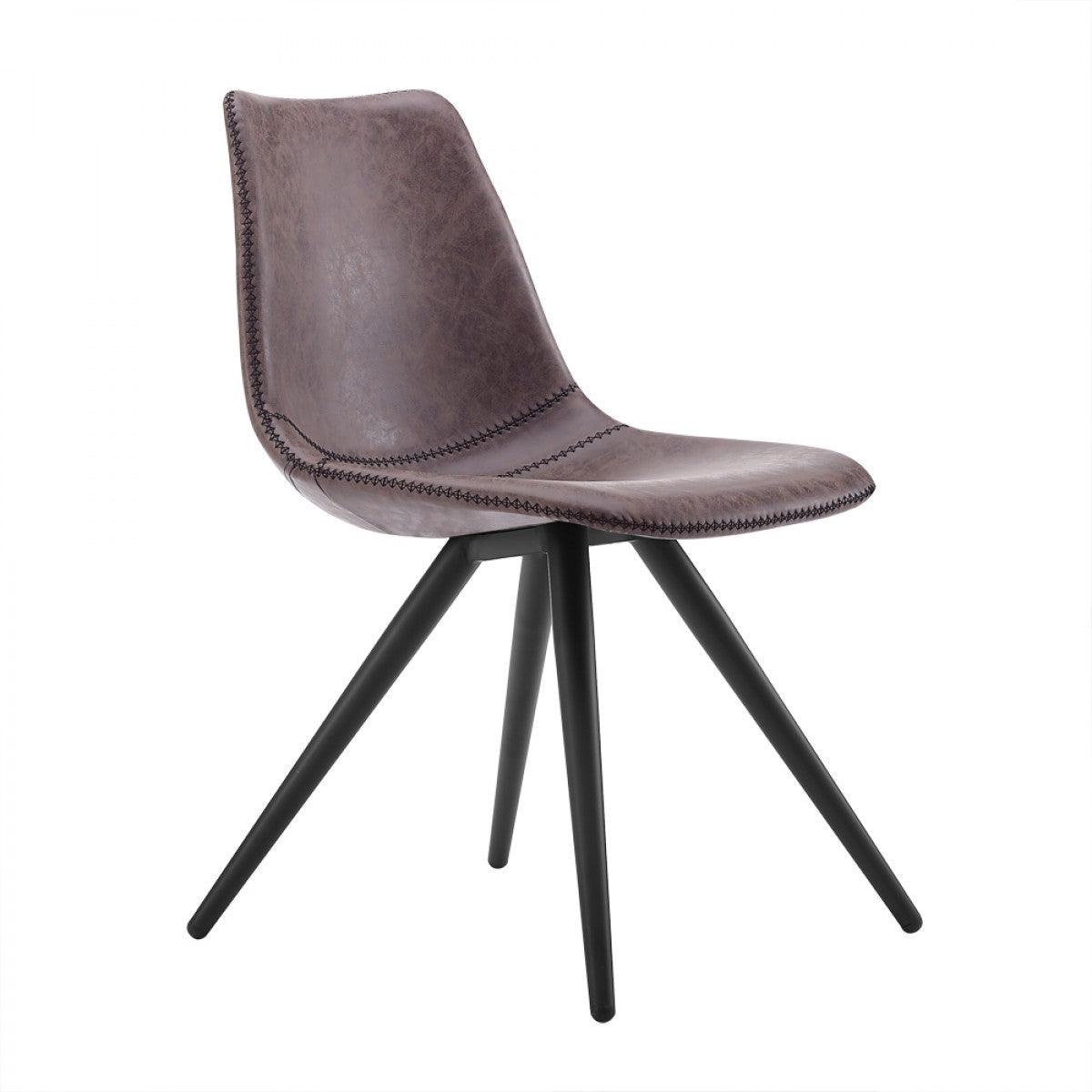 Set of Two Brown Modern Dining Chairs - AFS