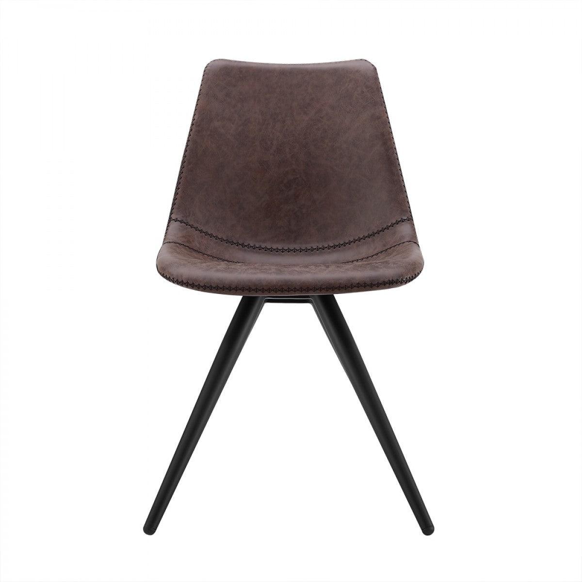 Set of Two Brown Modern Dining Chairs - AFS