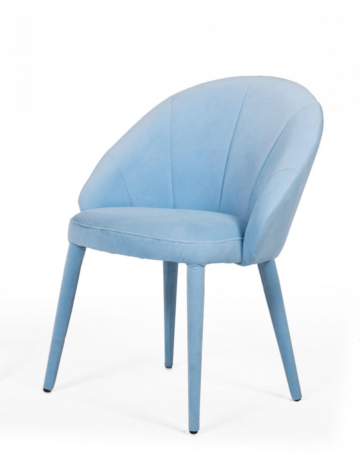 Blue Fabric Wrapped Dining Chair - AFS