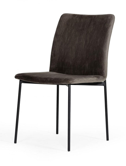 Set of Two Brown Black Dining Chairs - AFS