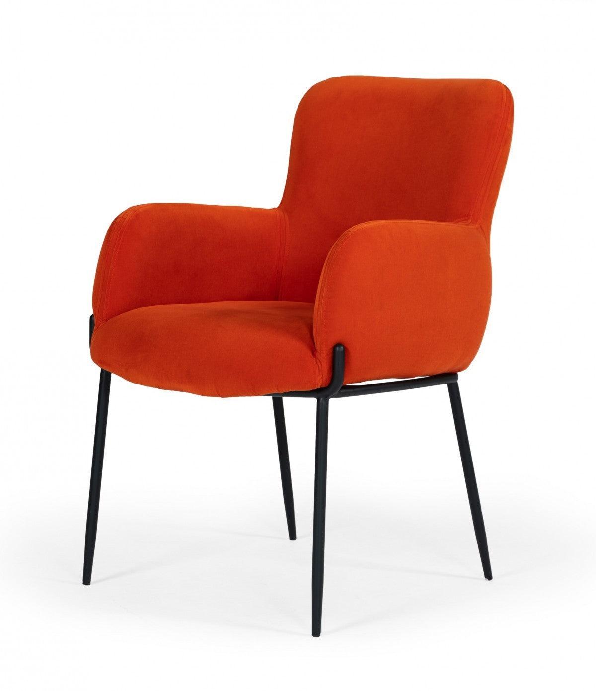 Orange Velvet Dining Chair - AFS