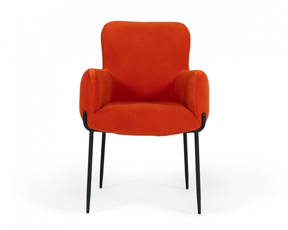 Orange Velvet Dining Chair - AFS