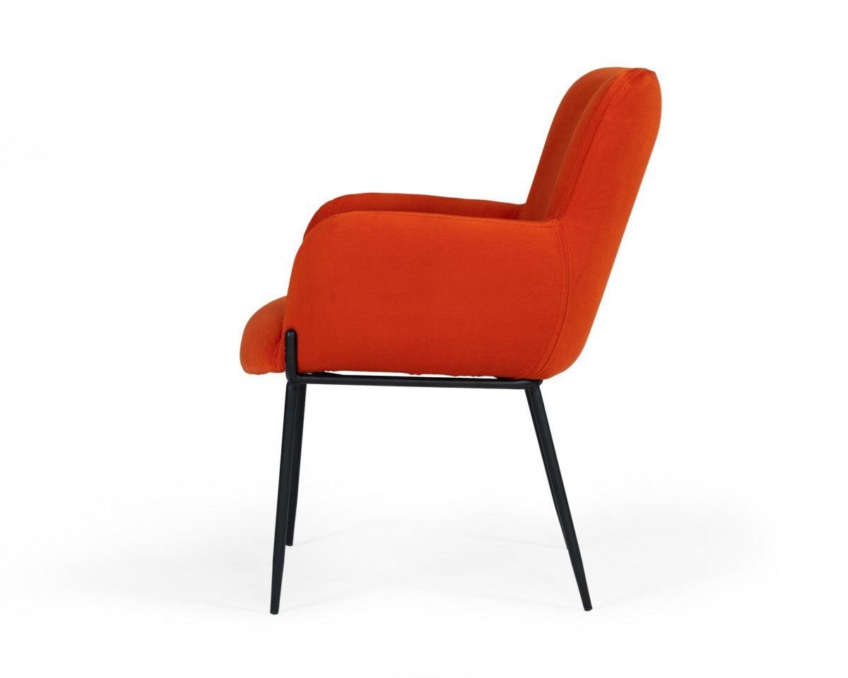 Orange Velvet Dining Chair - AFS