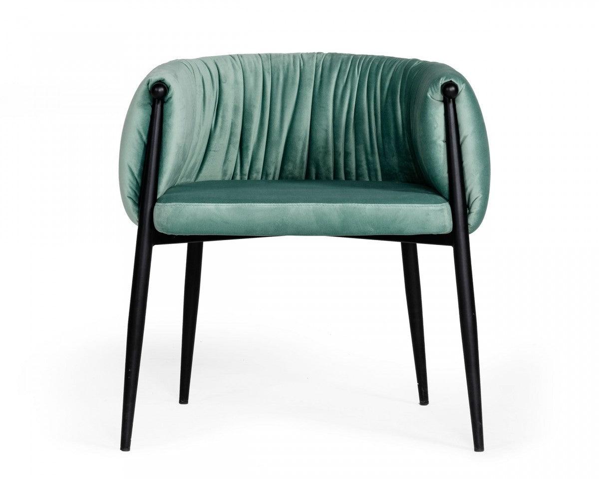 Mod Light Green and Black Velvet Dining or Side Chair - AFS