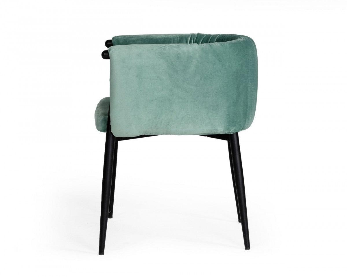 Mod Light Green and Black Velvet Dining or Side Chair - AFS