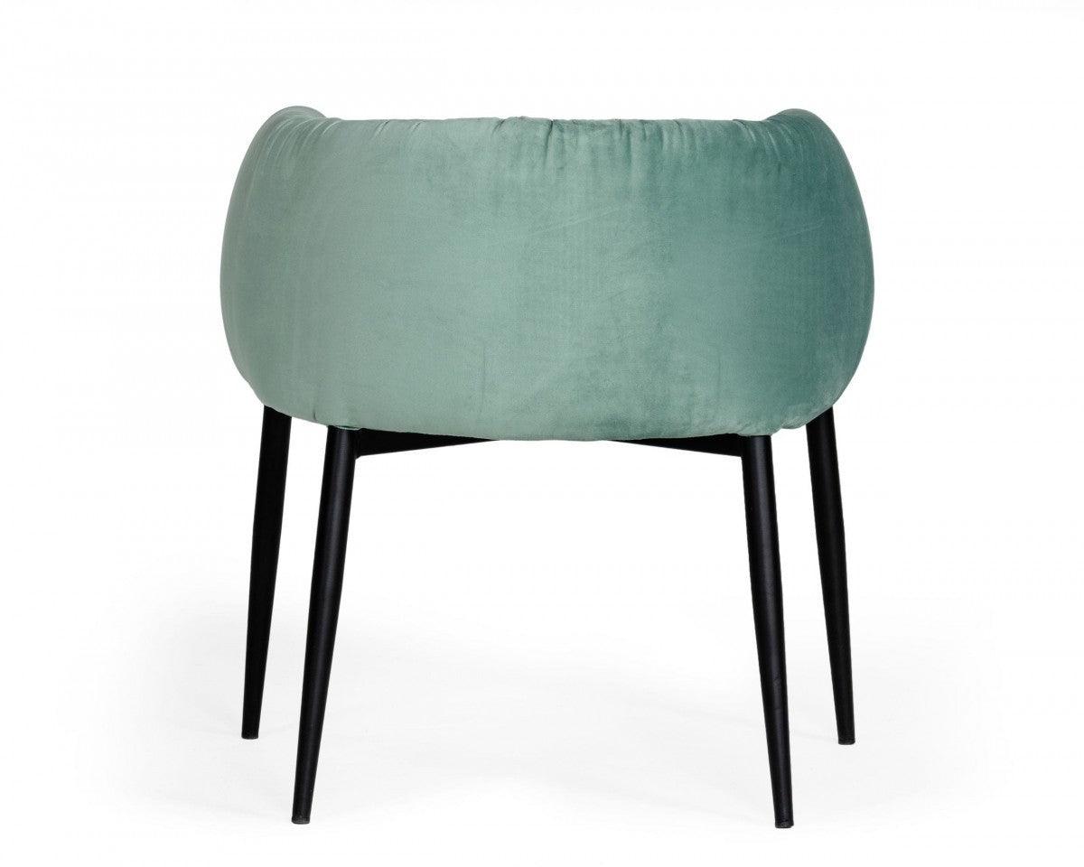 Mod Light Green and Black Velvet Dining or Side Chair - AFS