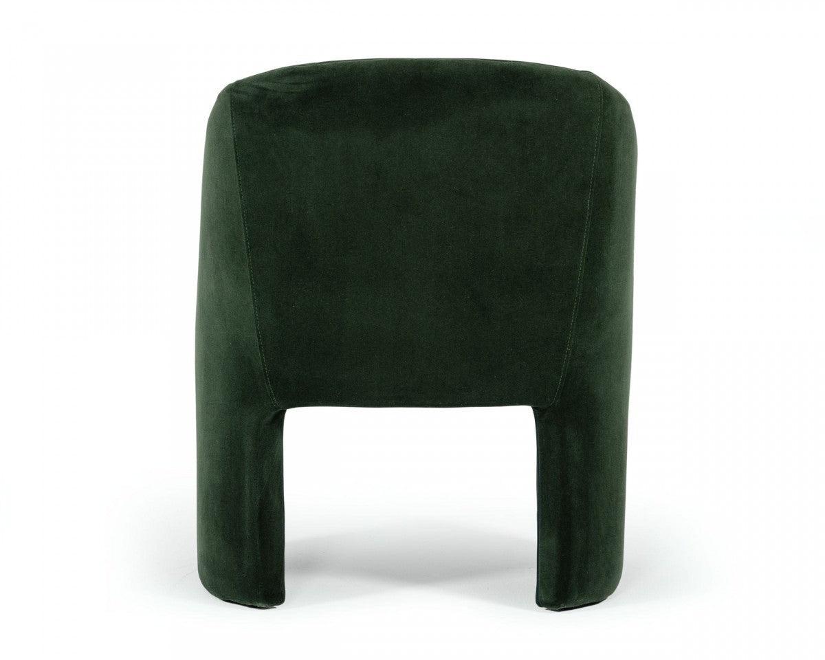 Dark Green Velvet Modern Curvilinear Dining Chair - AFS