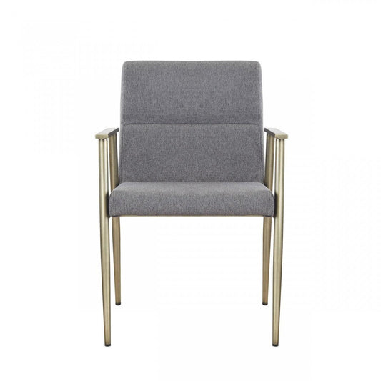 Gray Antique Brass Contemporary Dining Chair - AFS