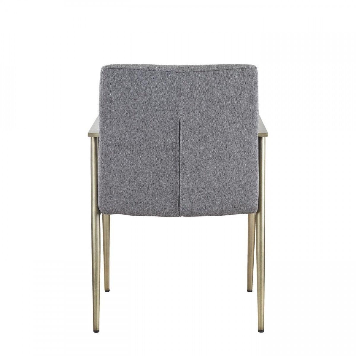 Gray Antique Brass Contemporary Dining Chair - AFS