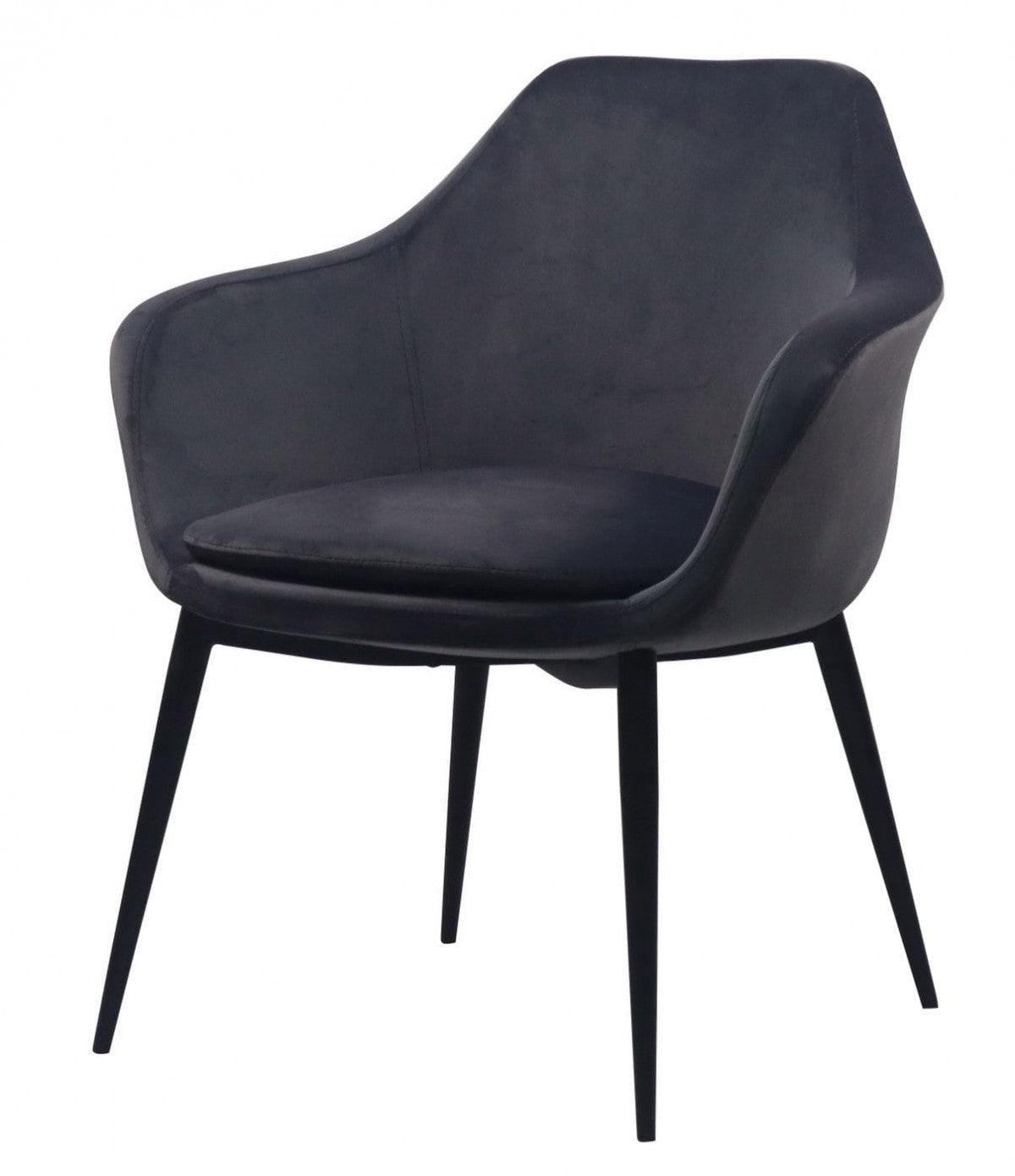 Gray Black Velvet Dining Chair - AFS