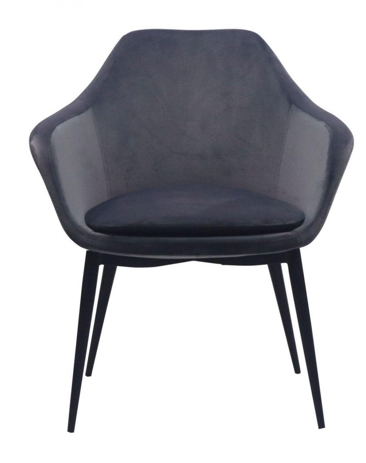 Gray Black Velvet Dining Chair - AFS