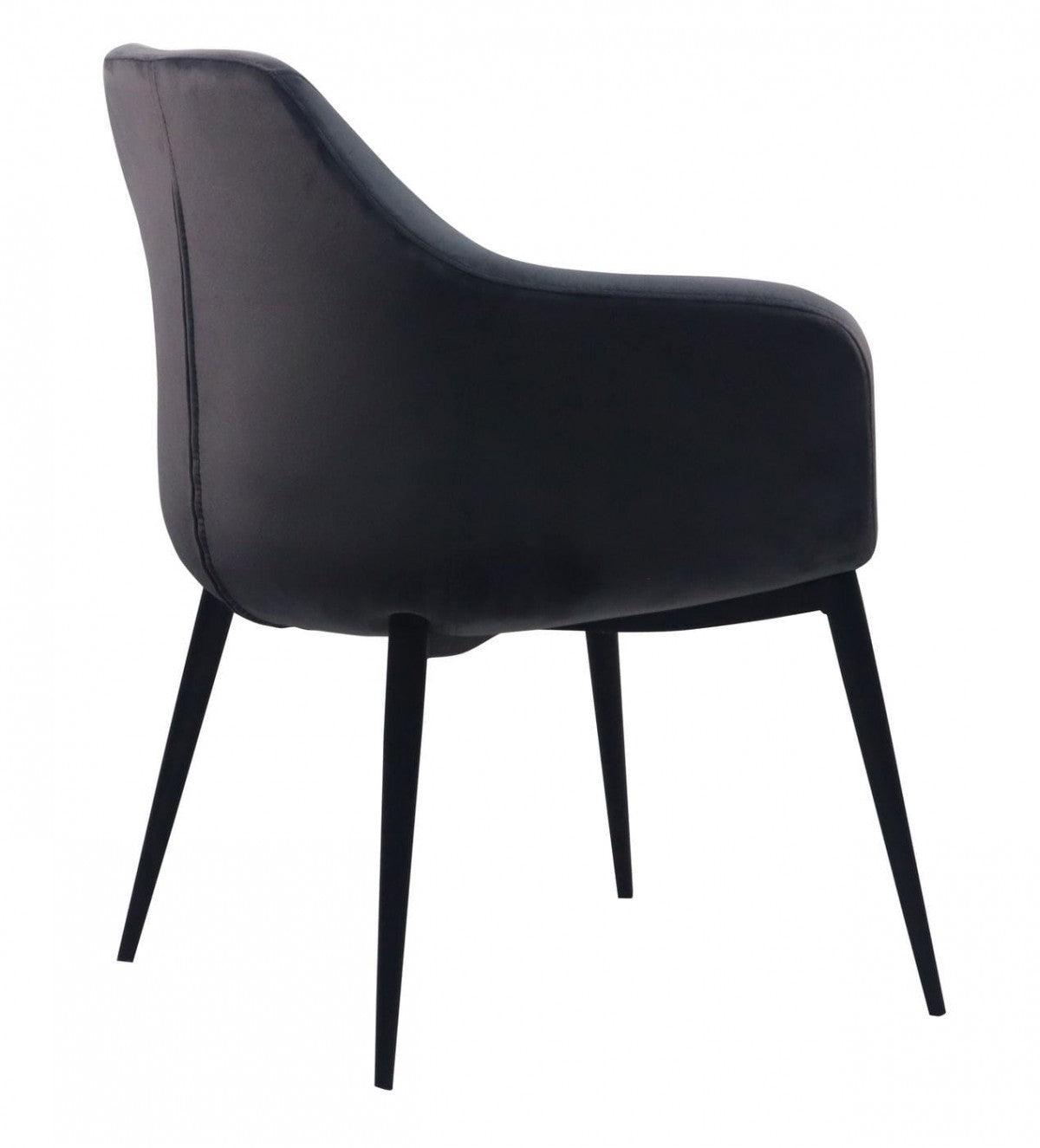 Gray Black Velvet Dining Chair - AFS