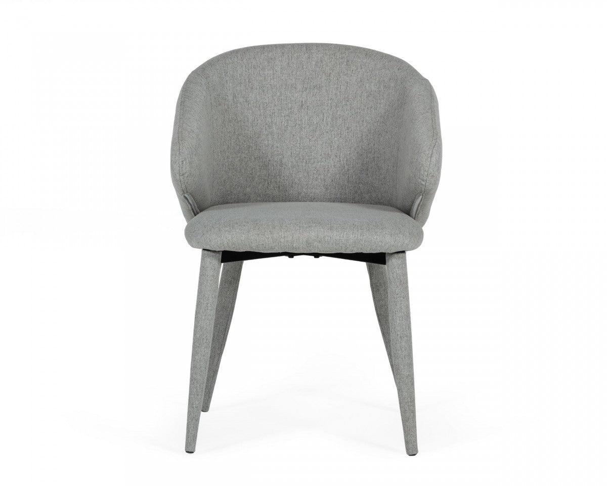 Set of Two Gray Fabric Wrapped Dining Chairs - AFS