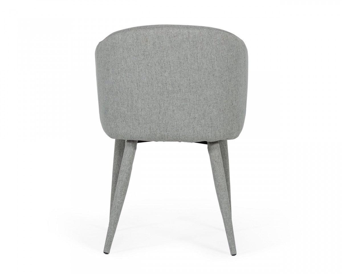 Set of Two Gray Fabric Wrapped Dining Chairs - AFS