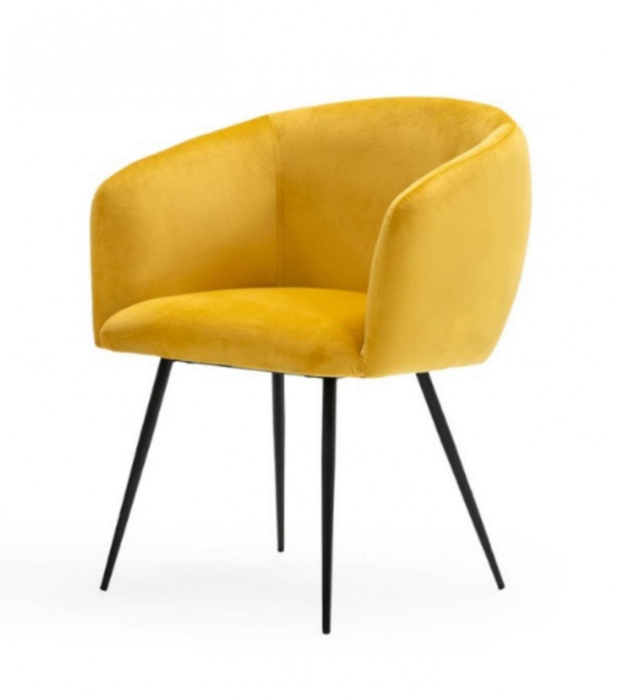 Yellow Velvet Modern Dining Chair - AFS