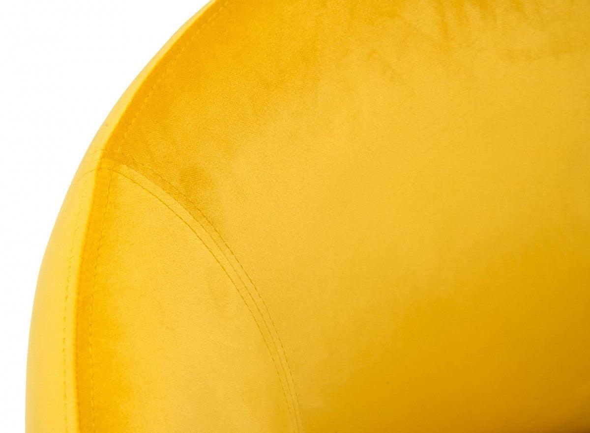 Yellow Velvet Modern Dining Chair - AFS