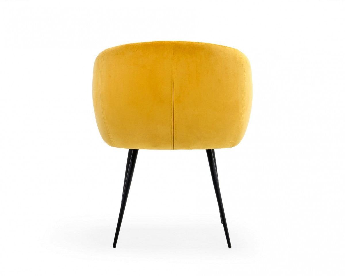 Yellow Velvet Modern Dining Chair - AFS