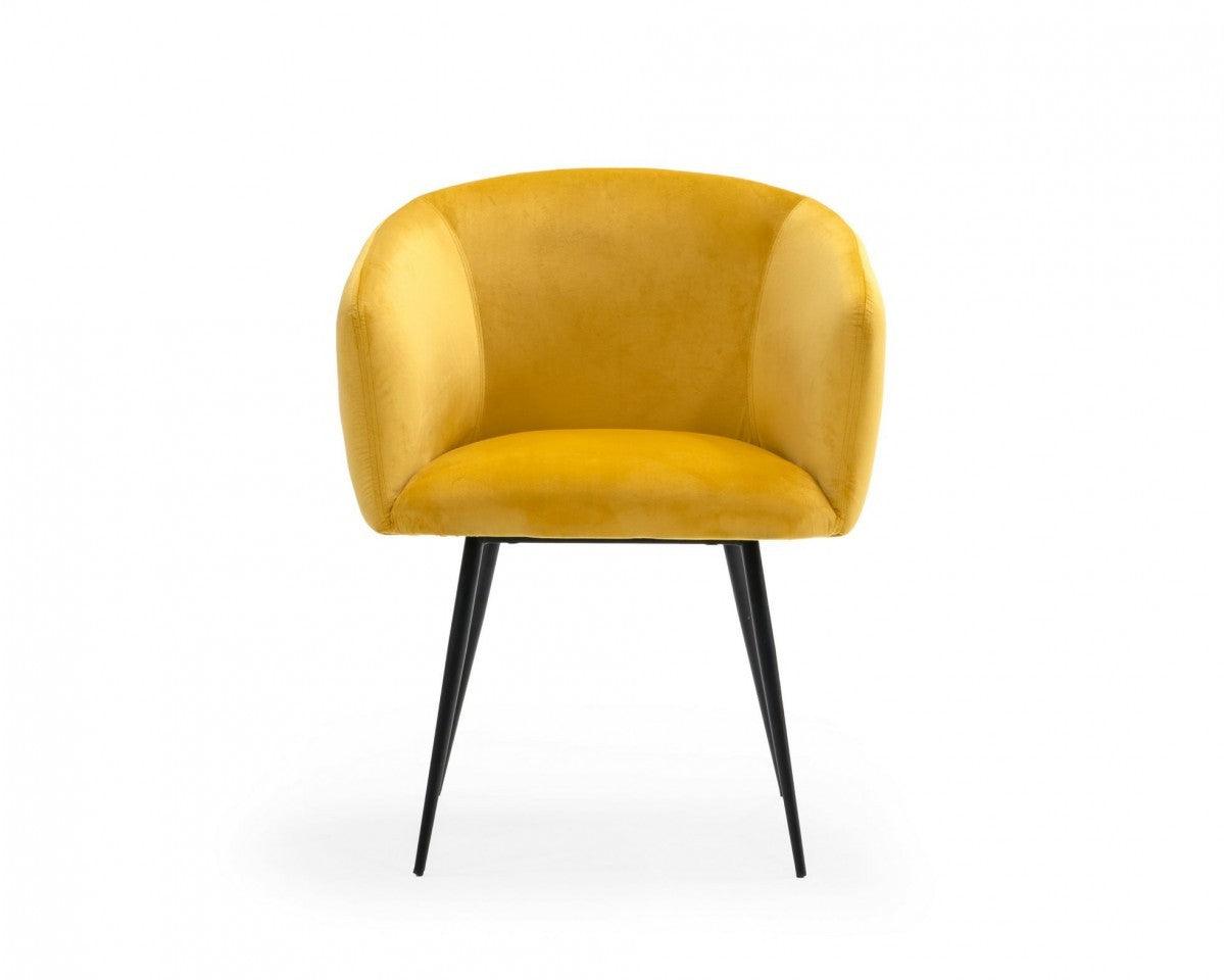 Yellow Velvet Modern Dining Chair - AFS