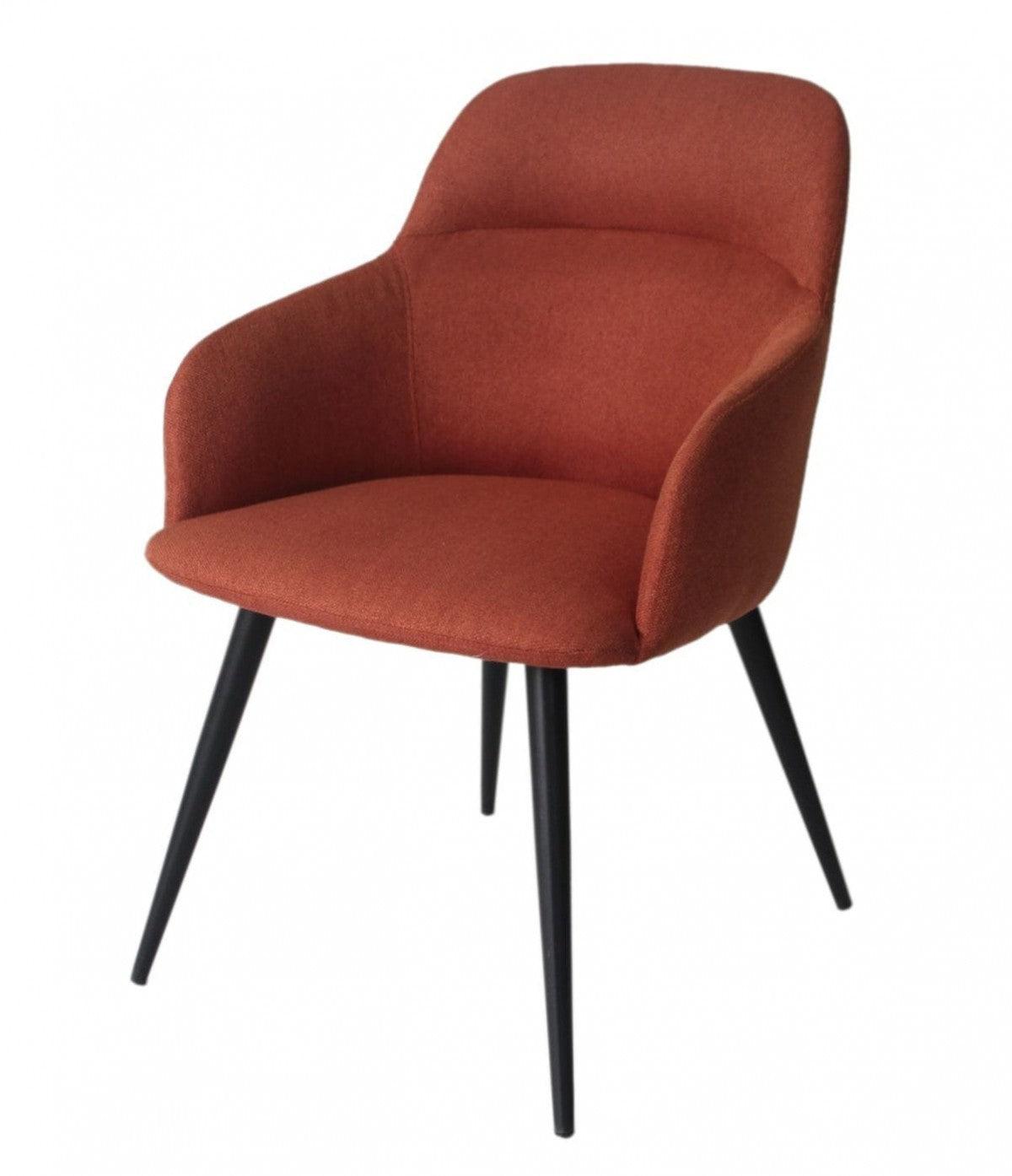 Orange and Black Linen Ergo Modern Dining Chair - AFS