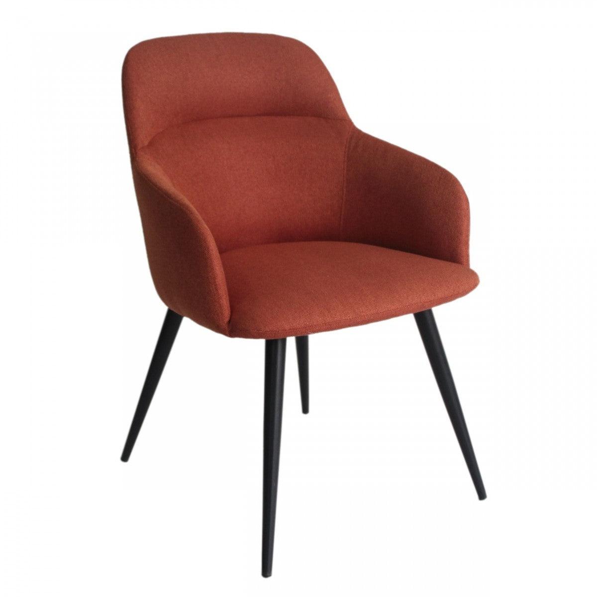 Orange and Black Linen Ergo Modern Dining Chair - AFS