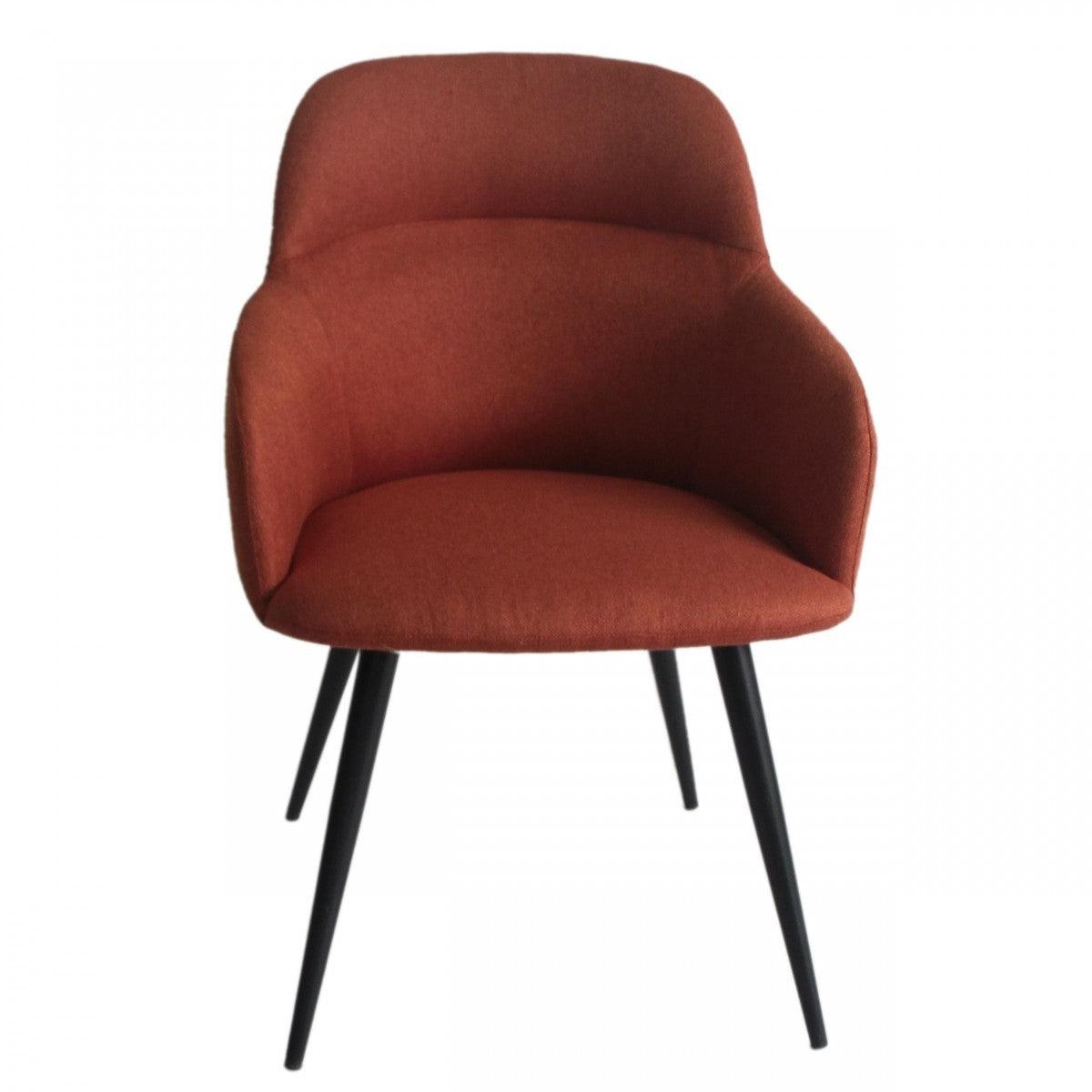 Orange and Black Linen Ergo Modern Dining Chair - AFS