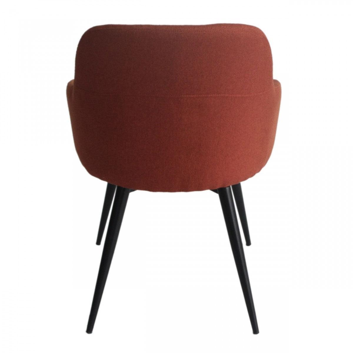 Orange and Black Linen Ergo Modern Dining Chair - AFS