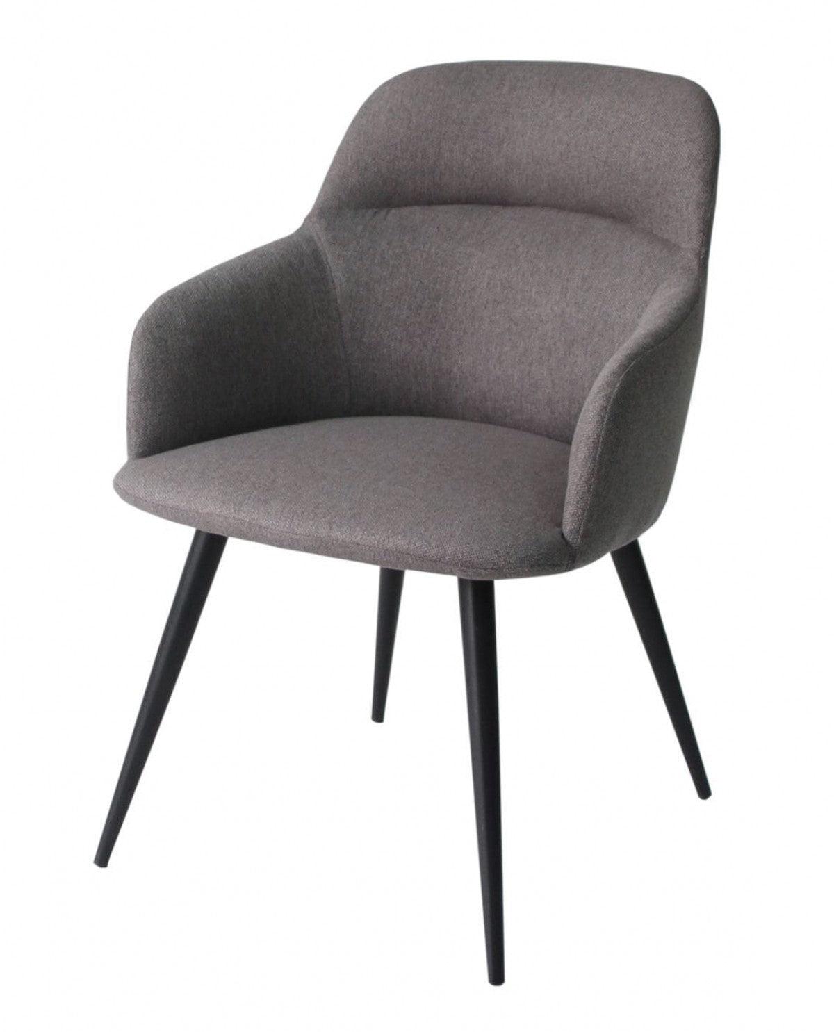 Gray and Black Linen Ergo Modern Dining Chair - AFS