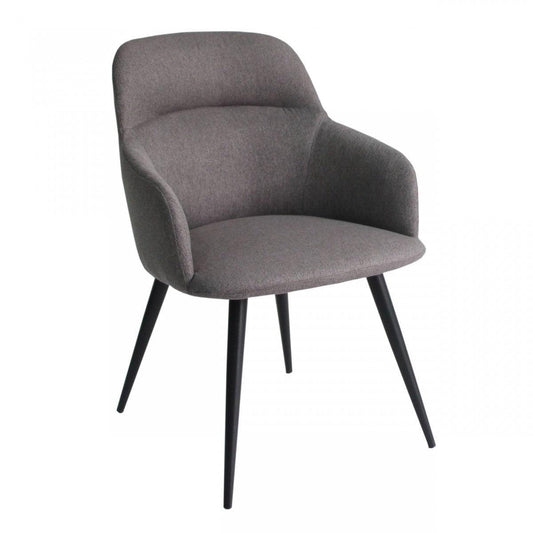 Gray and Black Linen Ergo Modern Dining Chair - AFS