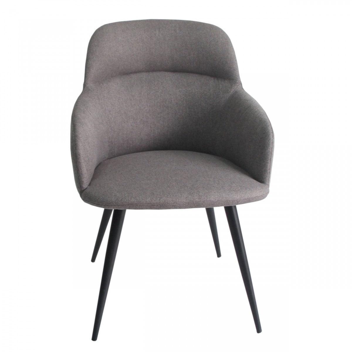 Gray and Black Linen Ergo Modern Dining Chair - AFS