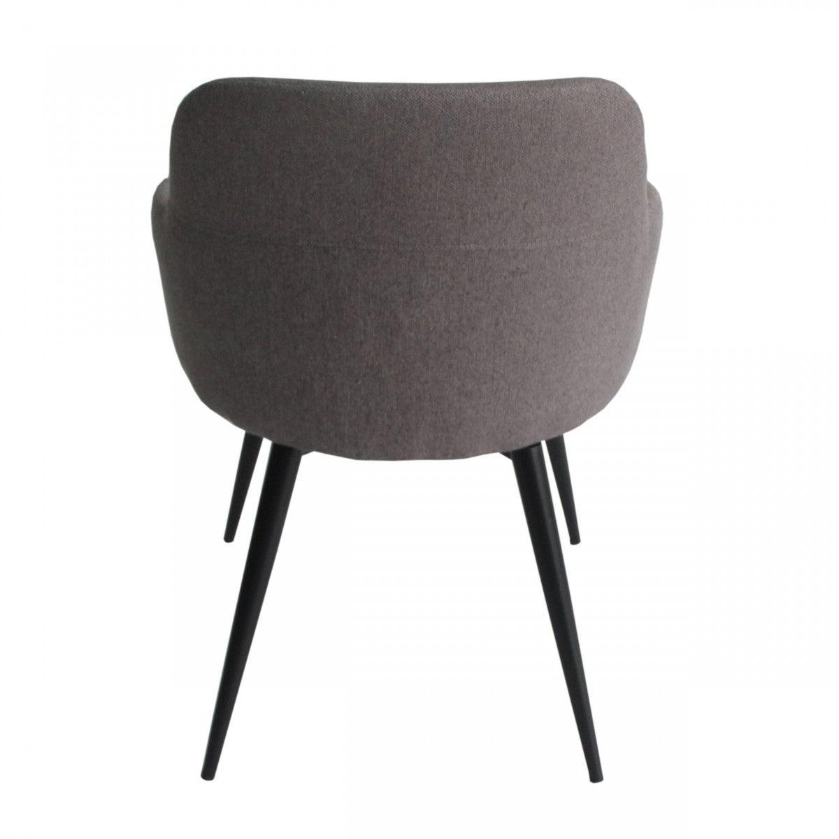 Gray and Black Linen Ergo Modern Dining Chair - AFS