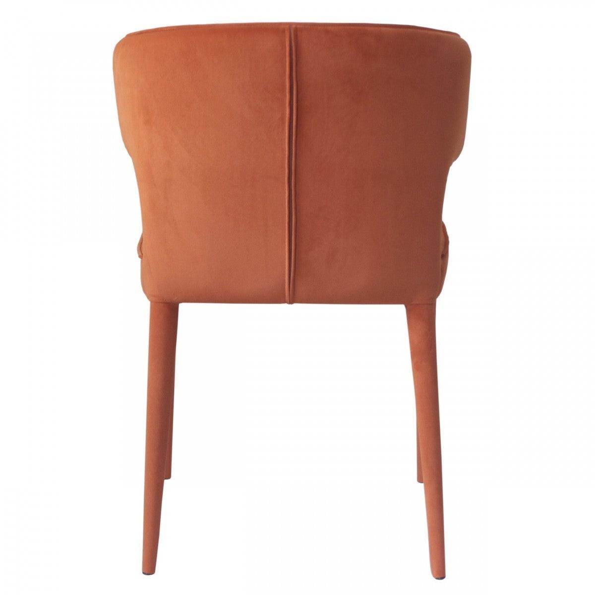 Orange Velvet Wrapped Dining Chair - AFS