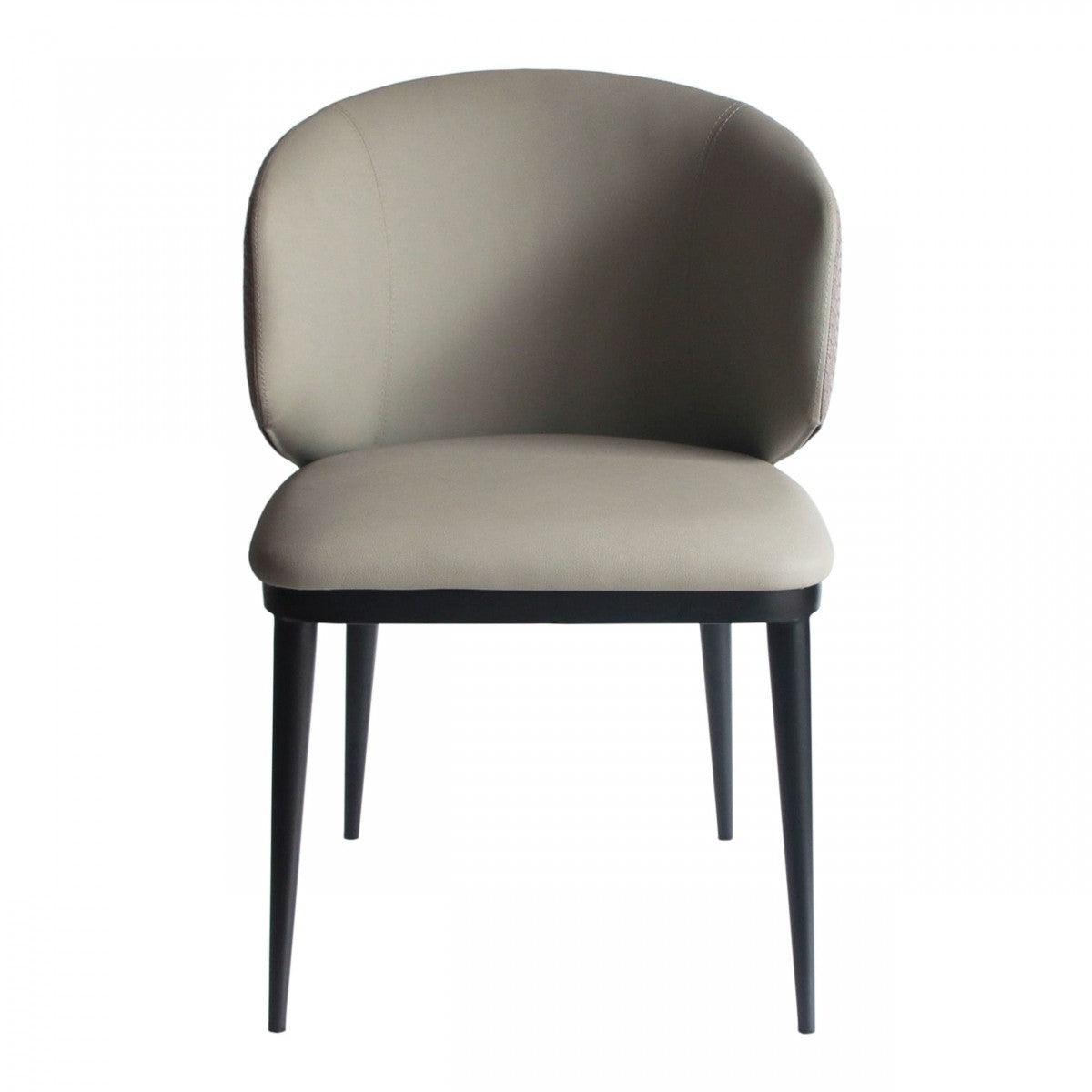 Beige Modern Faux Leather Dining Chair - AFS