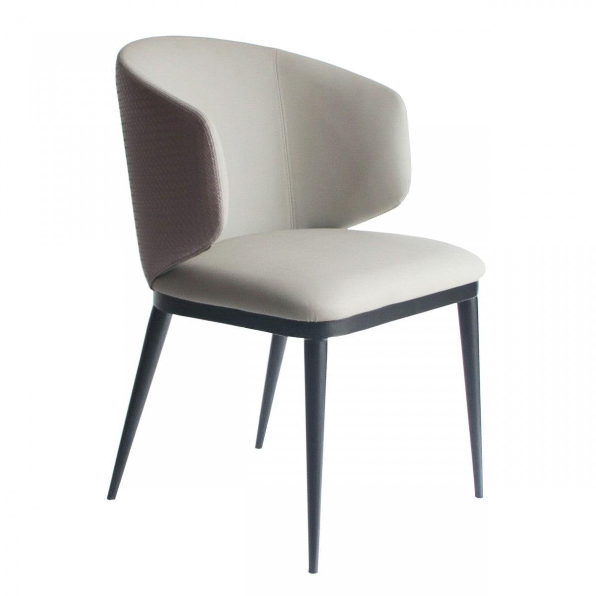 Beige Modern Faux Leather Dining Chair - AFS