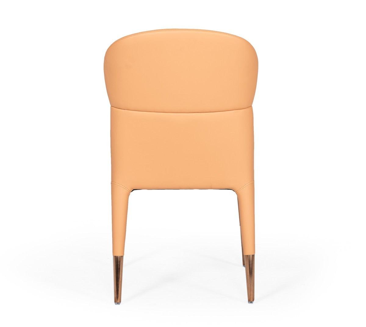 Set of Two Peach Rosegold Dining Chairs - AFS