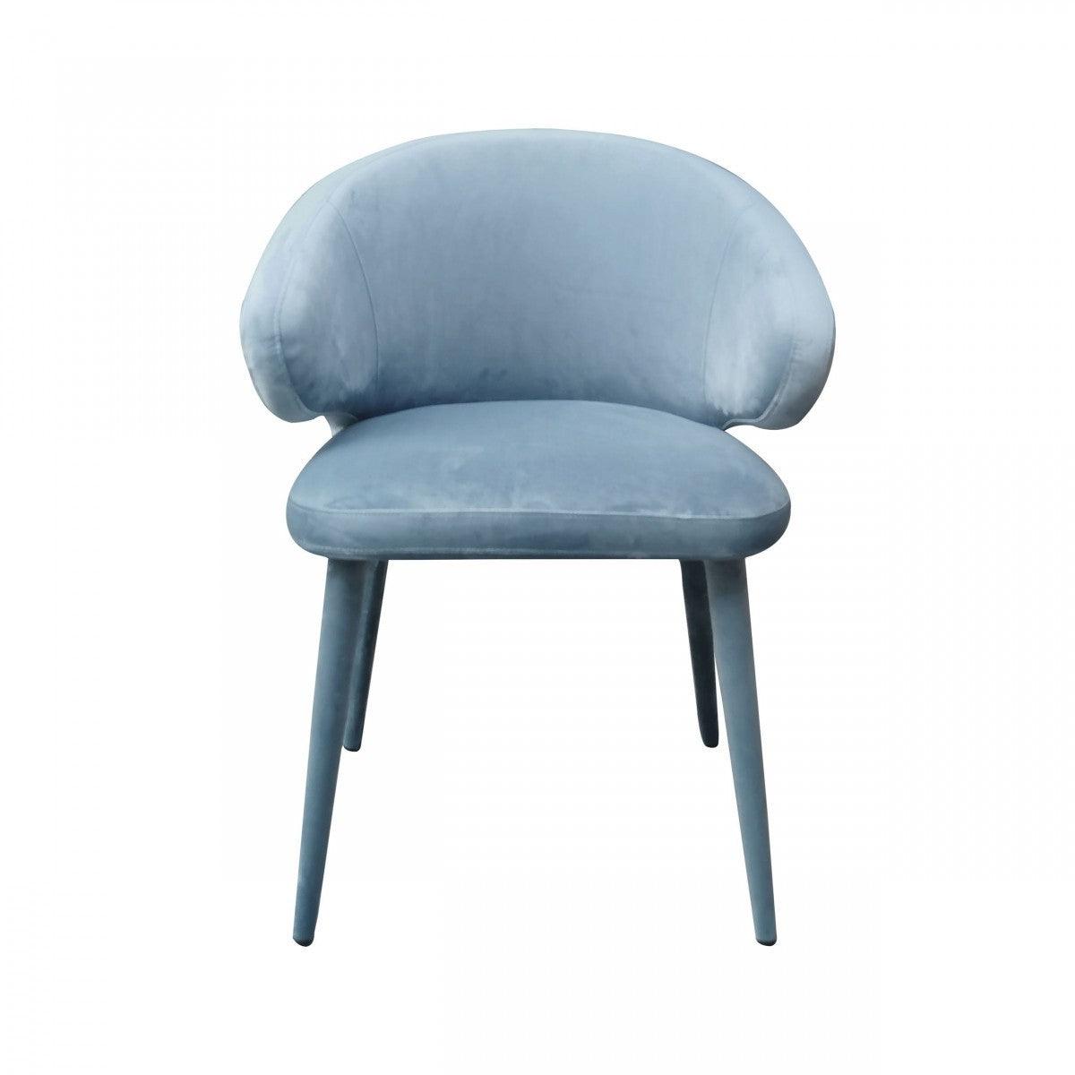 Blue Gray Fabric Wrapped Dining Chair - AFS