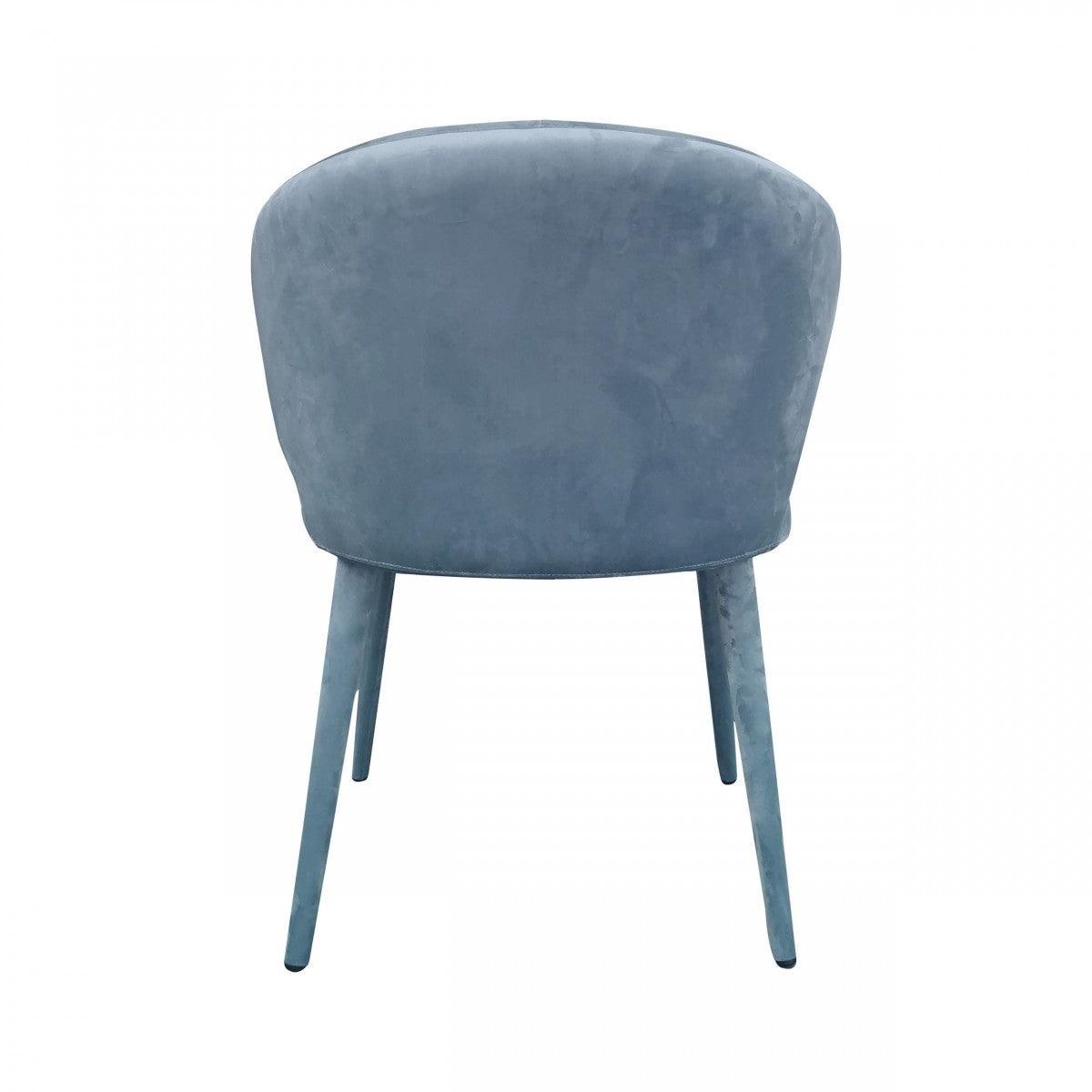 Blue Gray Fabric Wrapped Dining Chair - AFS