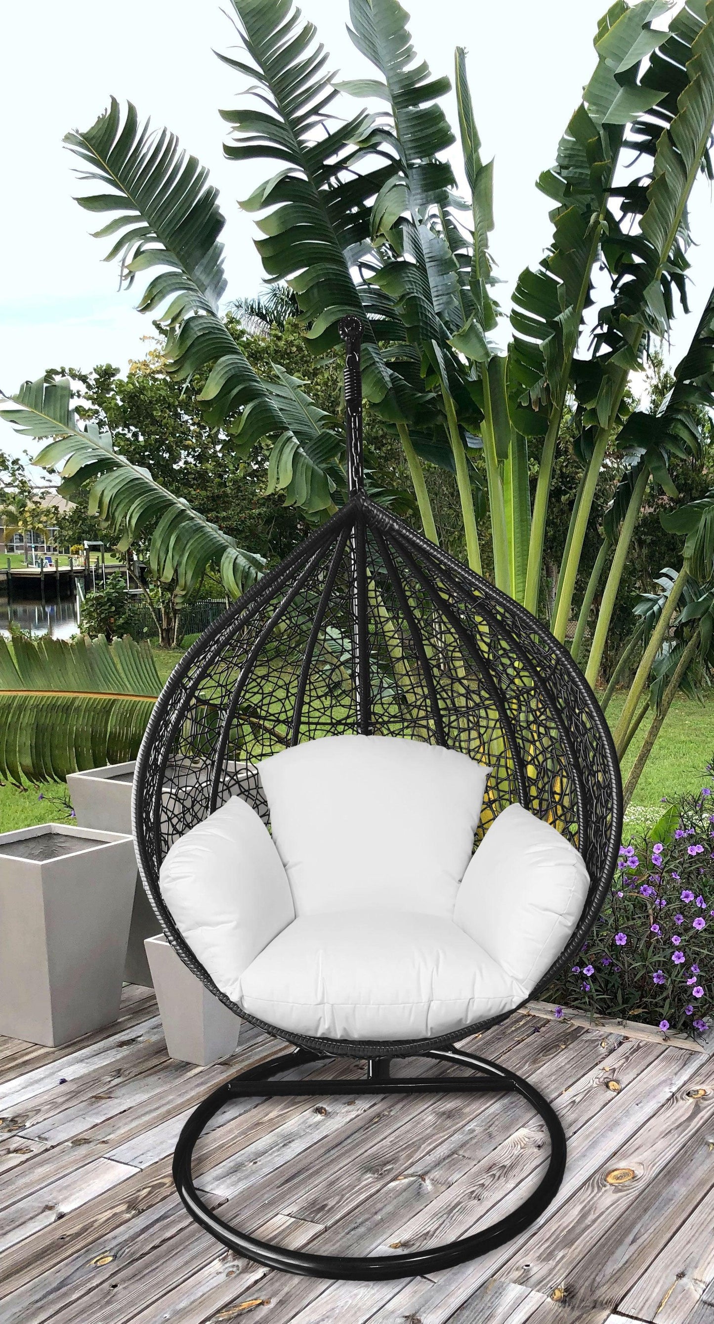 Primo White Indoor Outdoor Replacement Cushion for Egg Chair - AFS