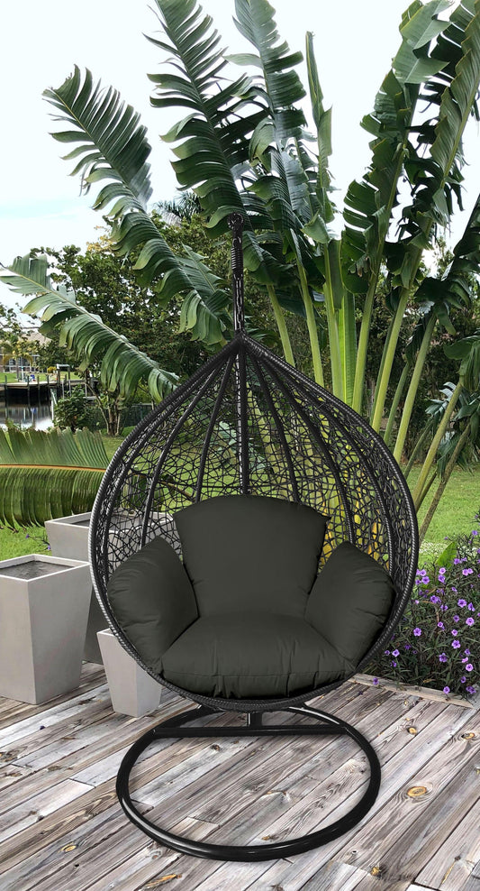 Primo Charcoal Indoor Outdoor Replacement Cushion for Egg Chair - AFS