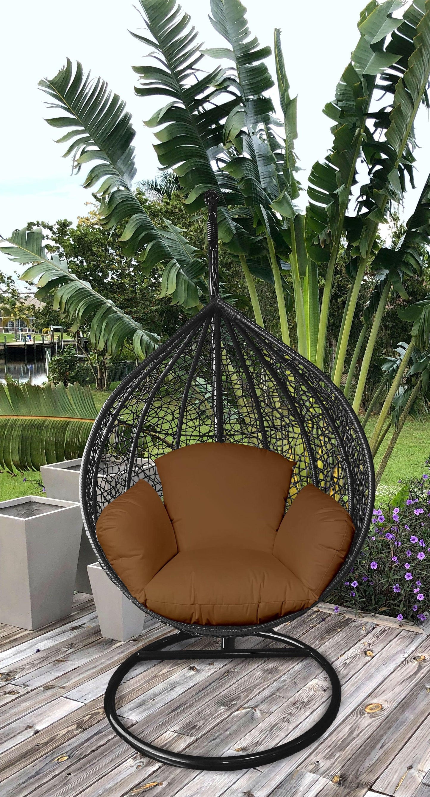 Primo Brown Indoor Outdoor Replacement Cushion for Egg Chair - AFS