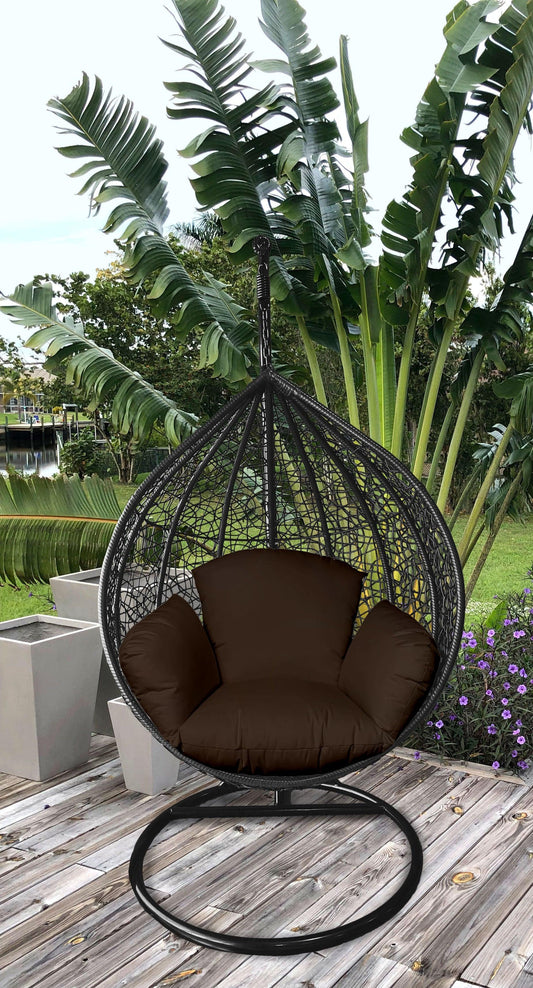 Primo Chocolate Brown Indoor Outdoor Replacement Cushion for Egg Chair - AFS